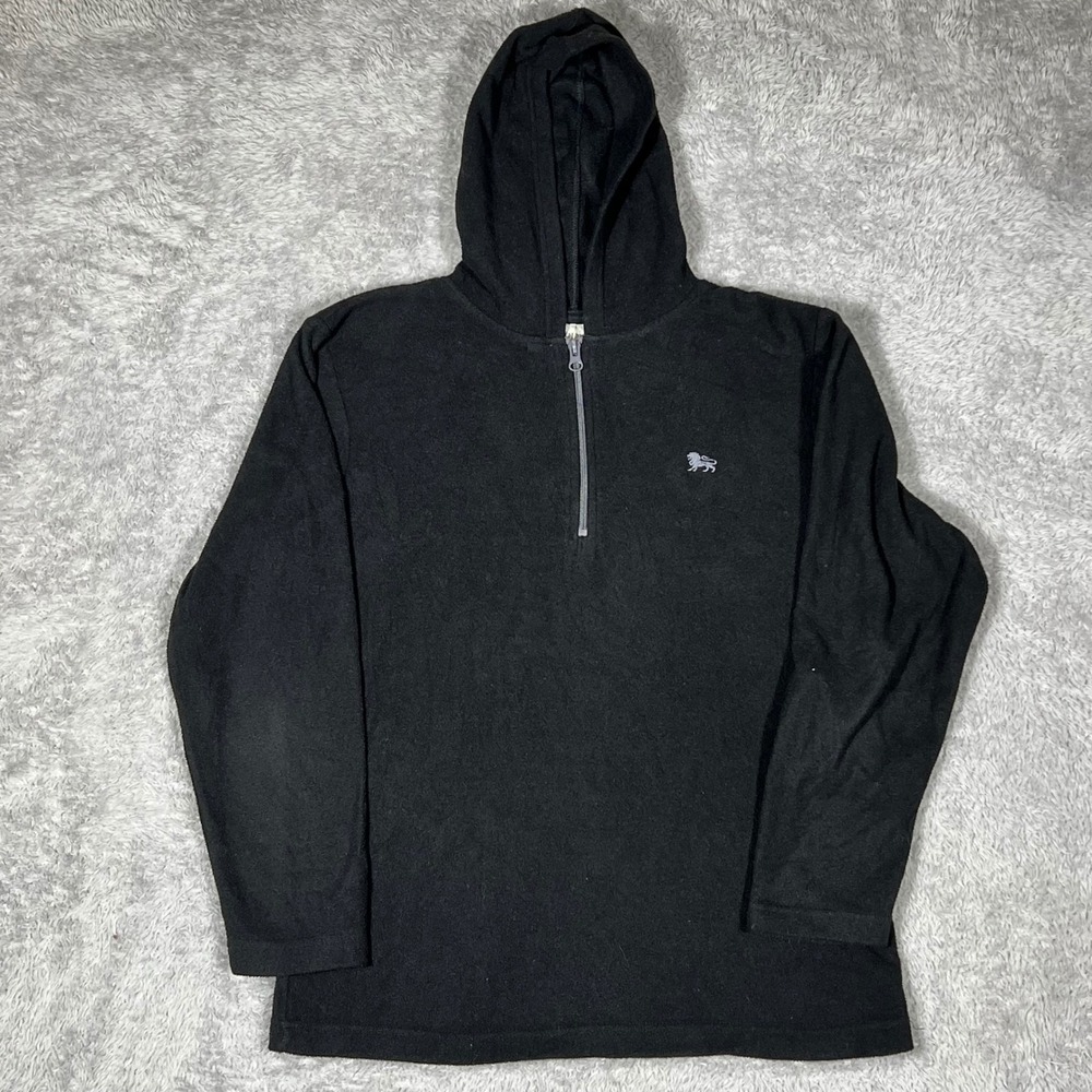Old Navy Boys Black Fleece Quarter Zip Hoodie XL 14-16 Lion Logo Pullover